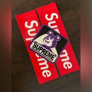Supreme Purple Bear & Red Logo Sticker Lot of 3